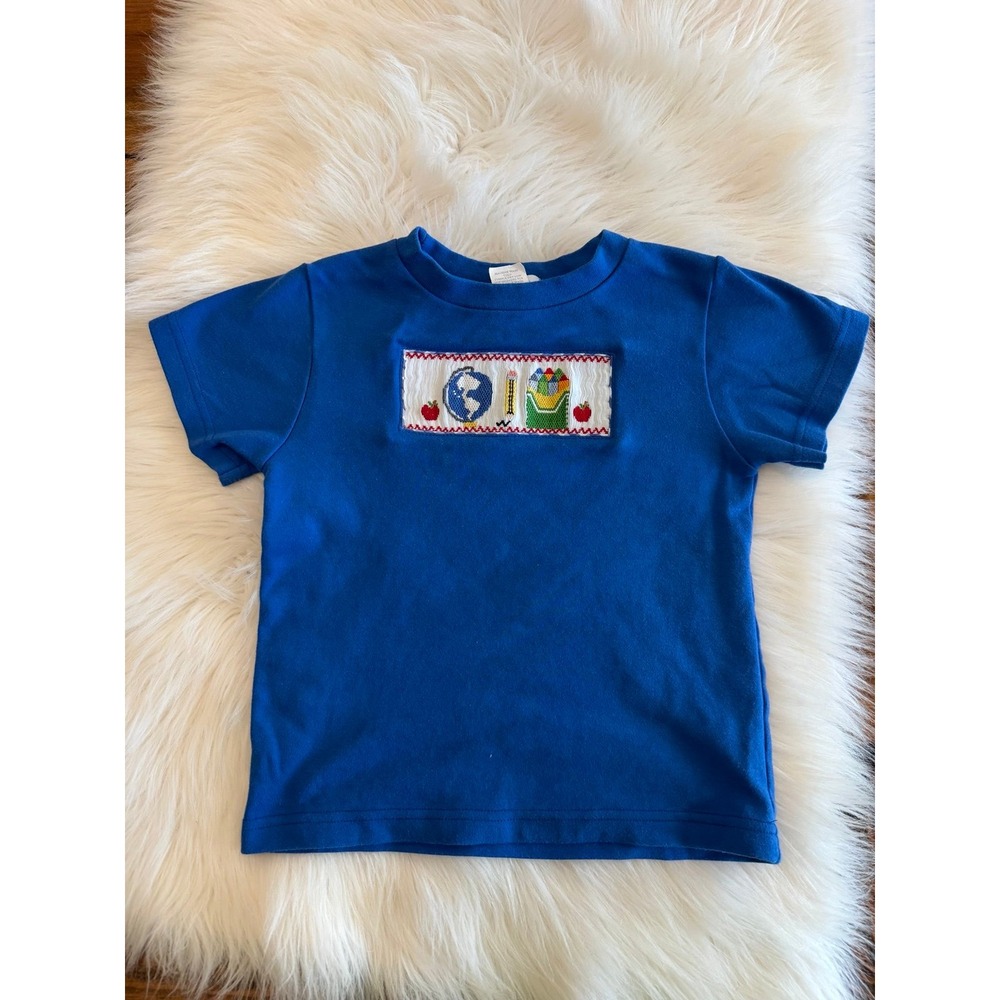 Vive la fete school smocked blue tee size 4